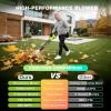 imageTietoc Leaf Blower Cordless 735CFM200MPH Brushless Electric Leaf Blower with 2 X 50Ah Battery 6 Speed Levels 2 Extended Tube and Nozzles Powerful Leaf Blowers for Lawn Care Light Green