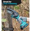 imageTietoc Mini Chainsaw Cordless 6inch Lightweight Handheld Electric Saw Battery Powered Pruning Chain Saw Kit for Household and Garden Gifts for Men Dad Husband Gardener and DIYerBlue Mini Chainsaw1x Battery  6 inches