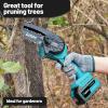 imageTietoc Mini Chainsaw Cordless 6inch Lightweight Handheld Electric Saw Battery Powered Pruning Chain Saw Kit for Household and Garden Gifts for Men Dad Husband Gardener and DIYerBlue Mini Chainsaw2x Battery  8 inches