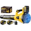imageTietoc Leaf Blower Cordless 1200W Brushless Electric Leaf Blower with 2 X 50Ah Battery Gift for Men Dad Husband Gardener Cool Gadgets for Men 2025 Mens Gifts for Birthday Present for Adults DadYellow