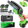 imageTietoc Mini Chainsaw 6 Inch with 2 Batteries Electric Saw Gifts for Men Dad Husband Gardener Cool Gadgets for Men 2025 Mens Gifts for Fathers Birthday Perfect Gifts Idea for Mothers Mom WomenGreen  2 batteries