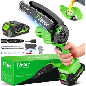 imageTIETOC Mini Chainsaw Cordless 6 Inch Gardener Friendly  Mini Chainsaw Battery Deals 2024 Prime Gift Day Today