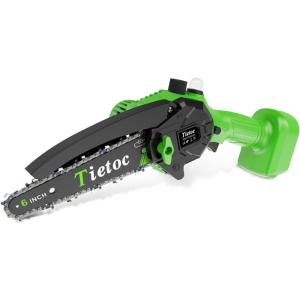 imageTIETOC 2in1 Brushless Pole Saw for Tree Trimming 86 Mini Electric Chainsaw with 2x4000mAh Batteries amp Auto OilingToolFree AdjustCordless Battery Powered Pole Saw for Home Garden Branch Cutting