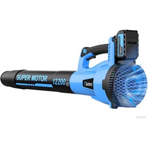 image:imageTietoc Leaf Blower Cordless 735CFM200MPH Brushless Electric Leaf Blower with 2 X 50Ah Battery 6 Speed Levels 2 Extended Tube and 3 Nozzles Powerful Leaf blowers for GardenYard Lawn Care Blue